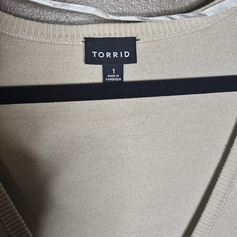 💥Sale💥NWOT Torrid Beige Women's Cardigan - Picture 2 of 3